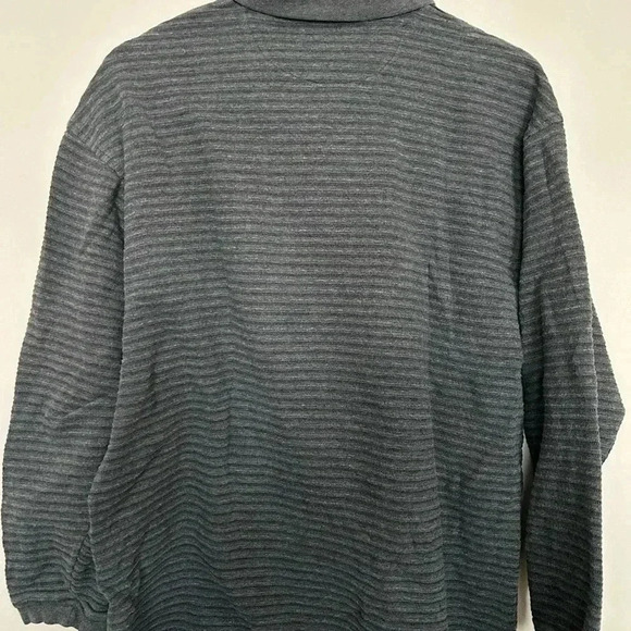 Izod 100% cotton gray ribbed quarter button pullover size L - Picture 6 of 6